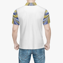 Load image into Gallery viewer, White Blue  Men Polo Shirt
