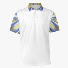 Load image into Gallery viewer, White Blue  Men Polo Shirt
