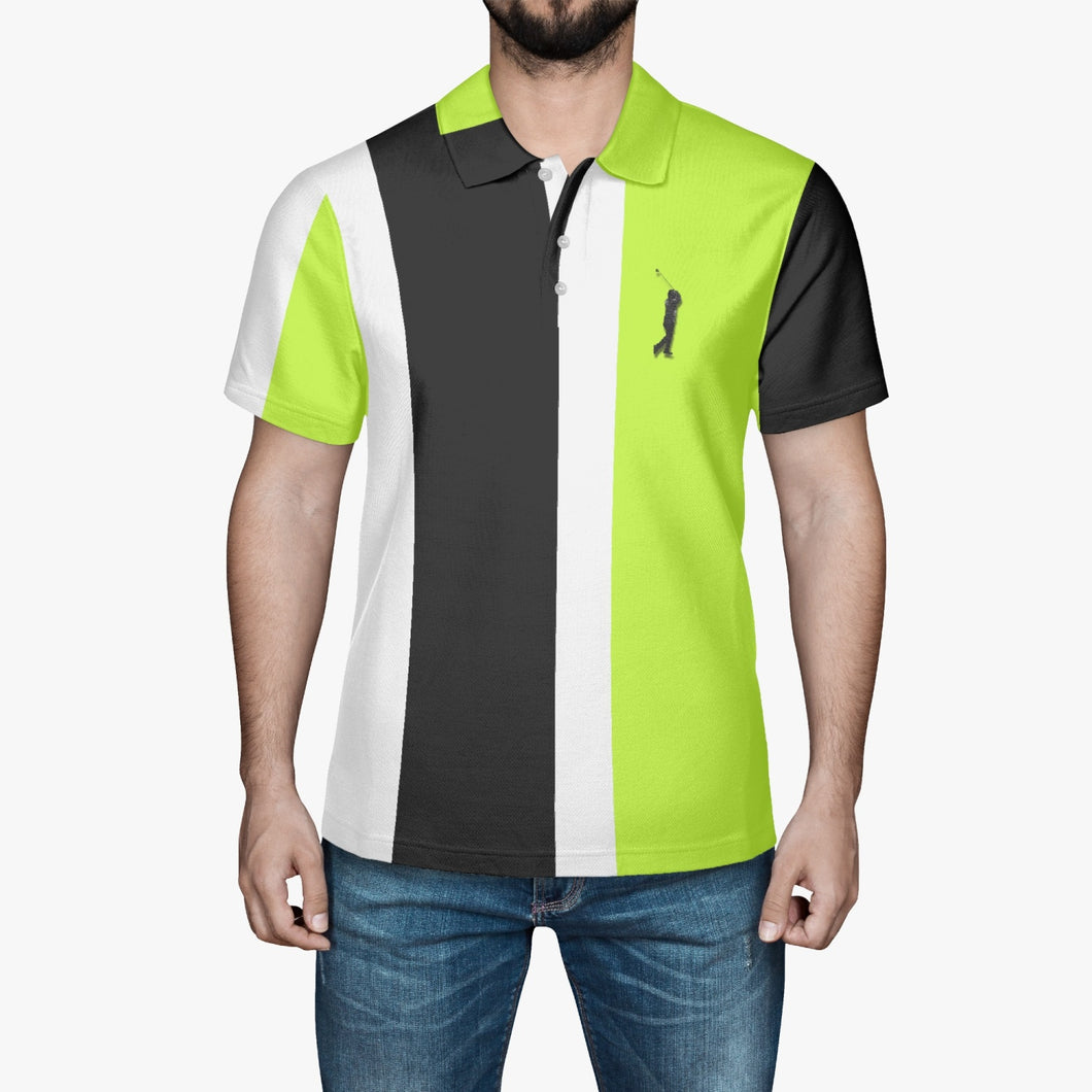 Neon Black Men Polo Shirt