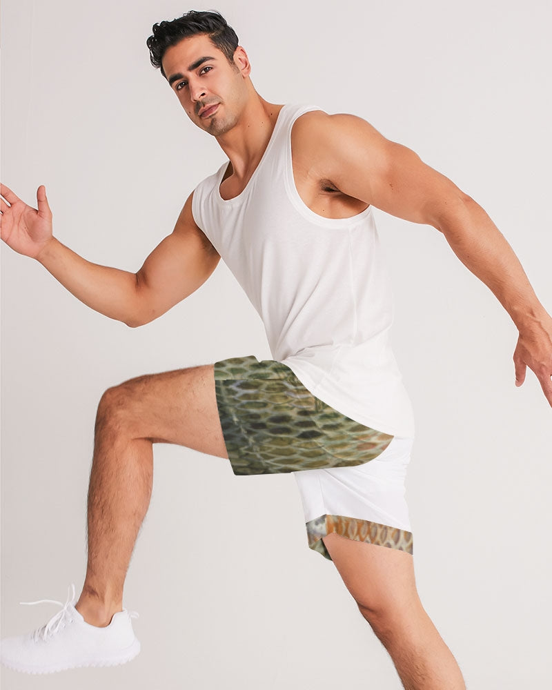 Fish Scales Blue Gill Men's Jogger Shorts